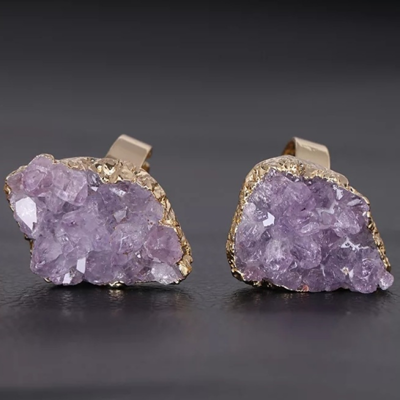 Amethist druzy ring, goud